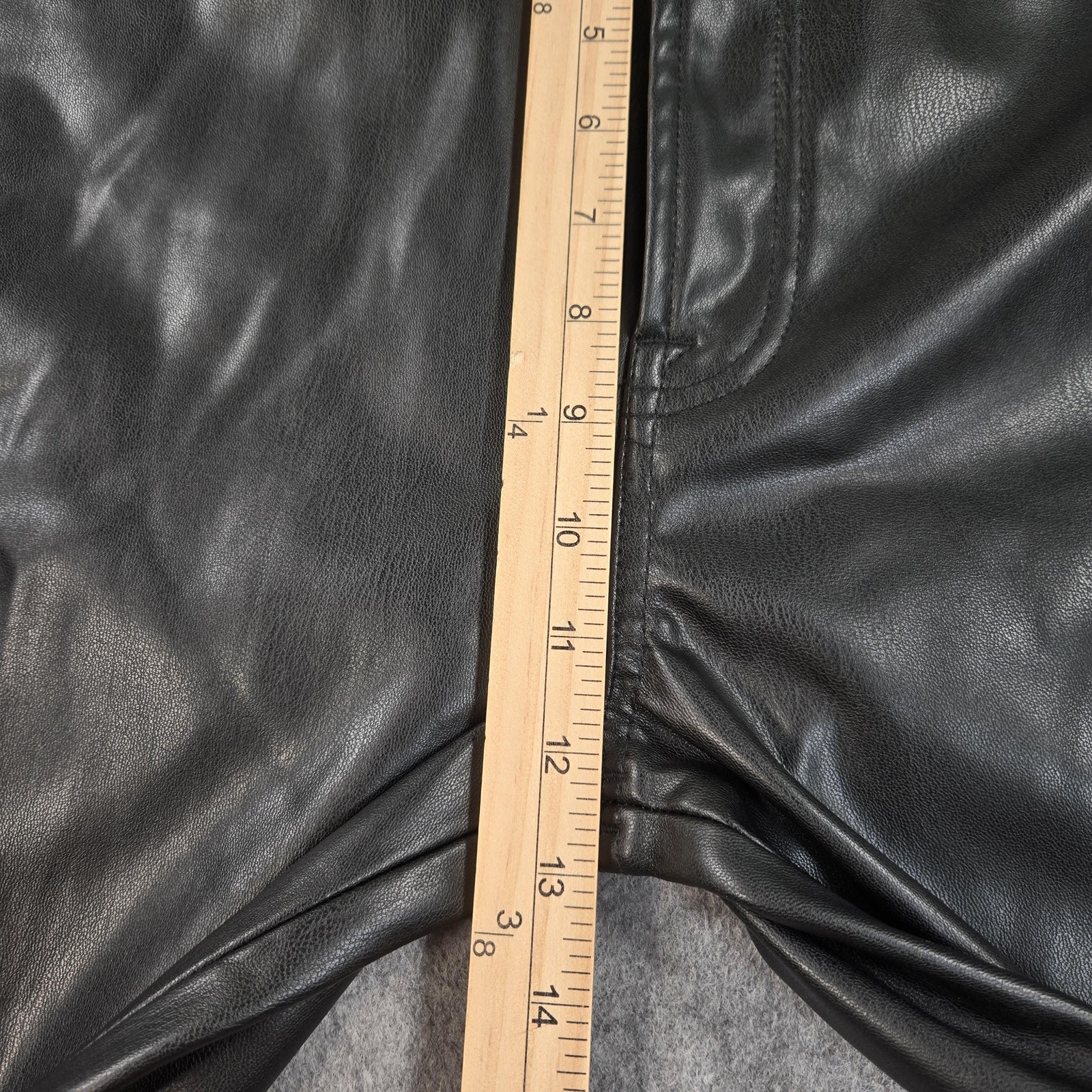 7 For All Mankind Bootcut Jeans Womens 30 Black High Rise Faux Leather Denim