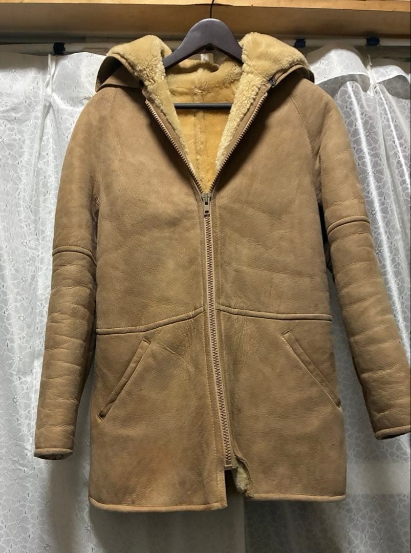 Premium Leather Camel Coat Pre Owned Very Good Condition Japan
