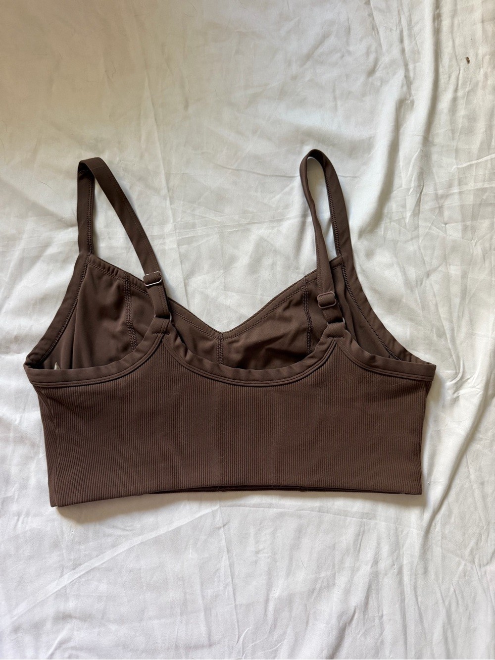 AERIE Offline Stretch Medium Support Brown Sports Bra Adjustable Straps Size XL
