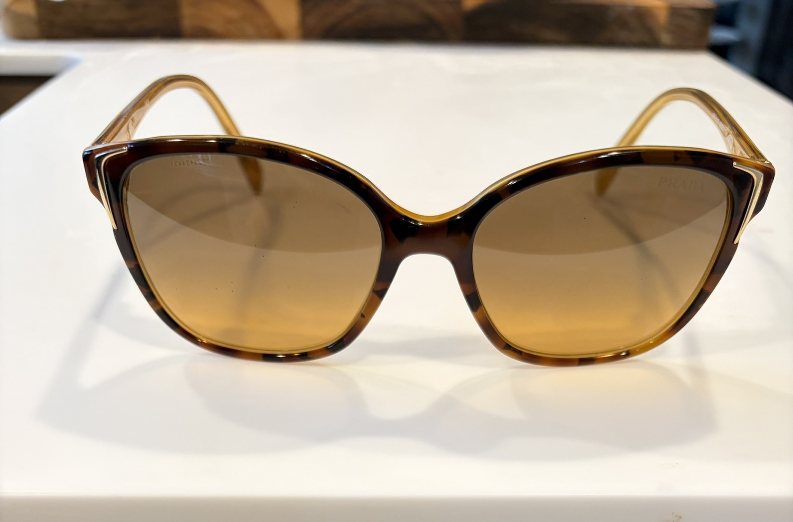Prada Oversized Square Sunglasses Women Tortoiseshell w/ Box