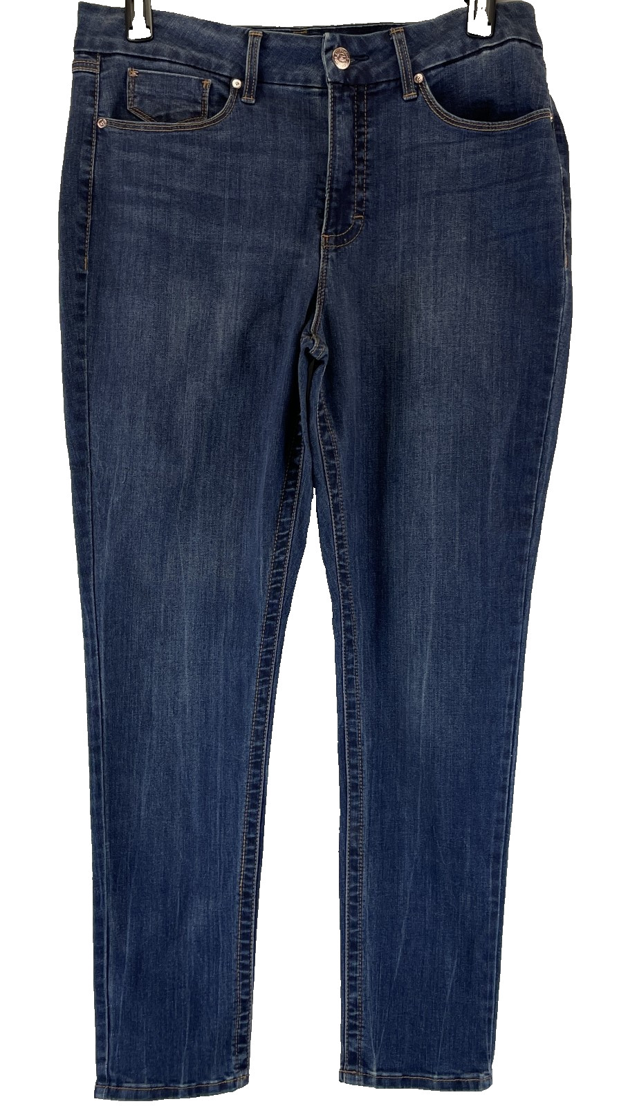 Seven7 Tummyless High Rise Skinny Jeans Womens 16 Avalon Blue Denim Stretch