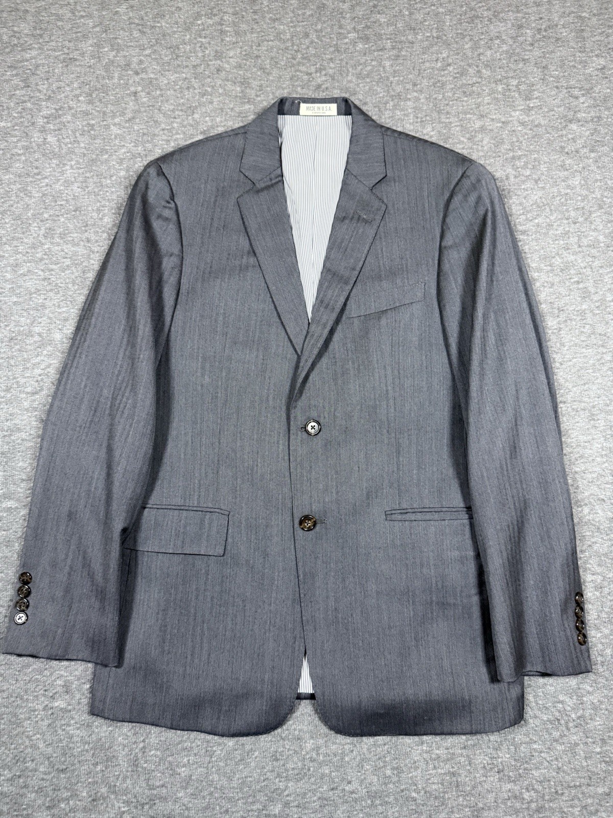 Todd Snyder Mayfair Fit Men 38R Wool Blazer Charcoal Gray Two Button Made in USA