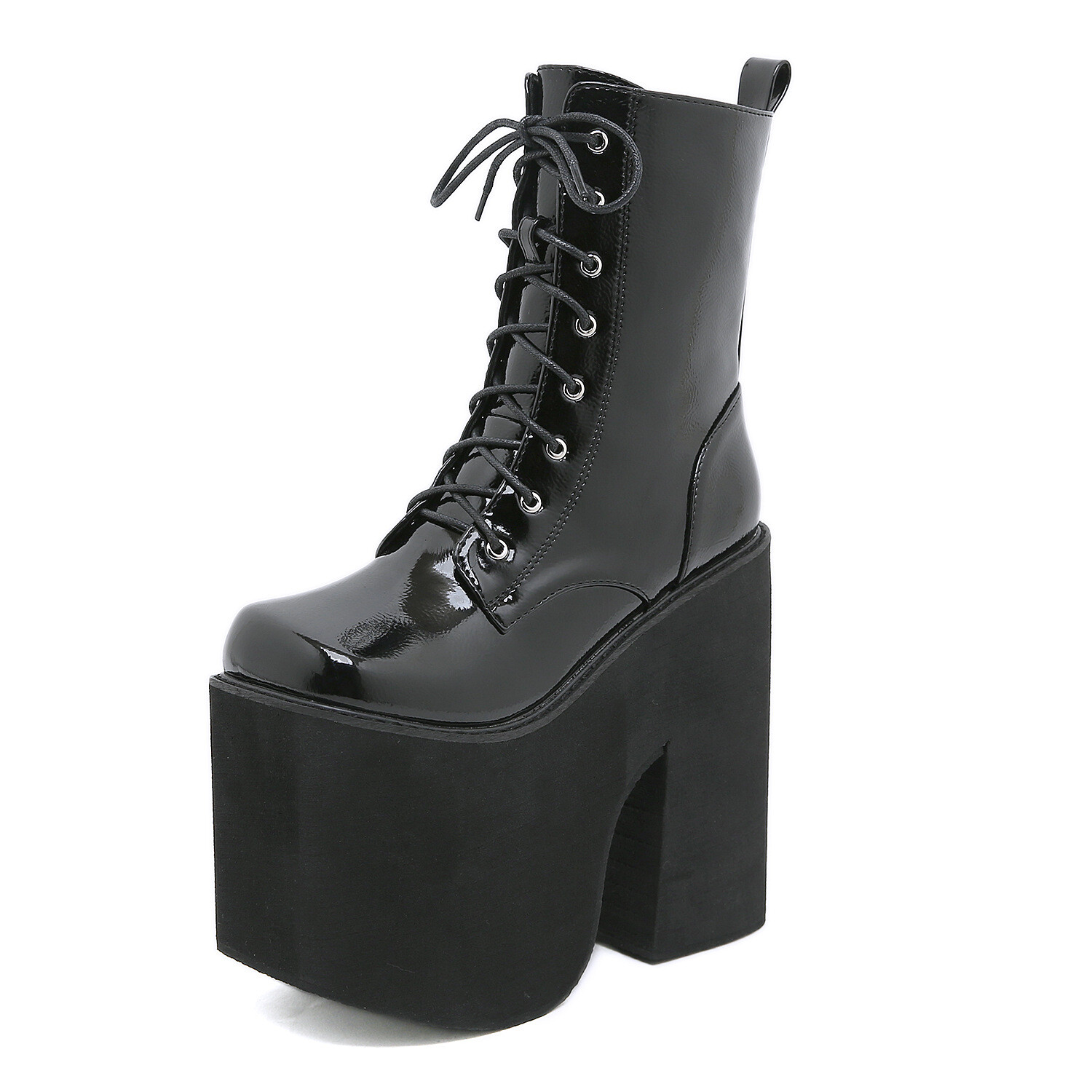 Womens High Platform Block Heels Ankle Boots Dance Club Shoes Thick Sole Cosplay