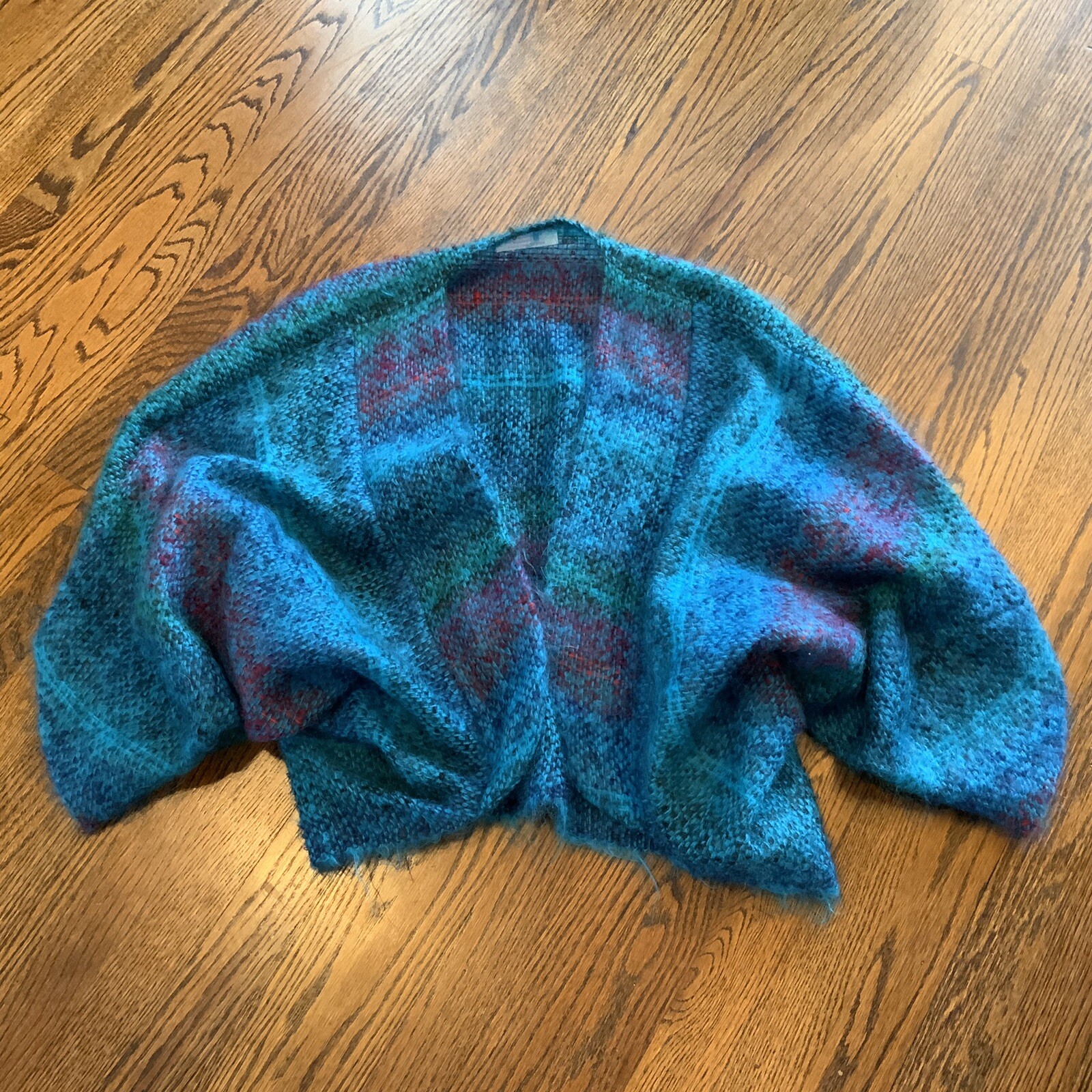 Warner Open Cardigan Art to Wear Wool Tweed Handmade Cape Shrug Sweater Jacket