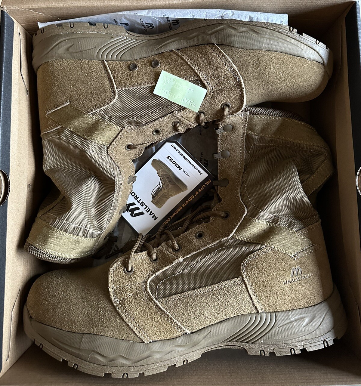 Maelstrom Mil Lite Men’s 9” Coyote Brown Military Boot AR 670-1 Size 15M