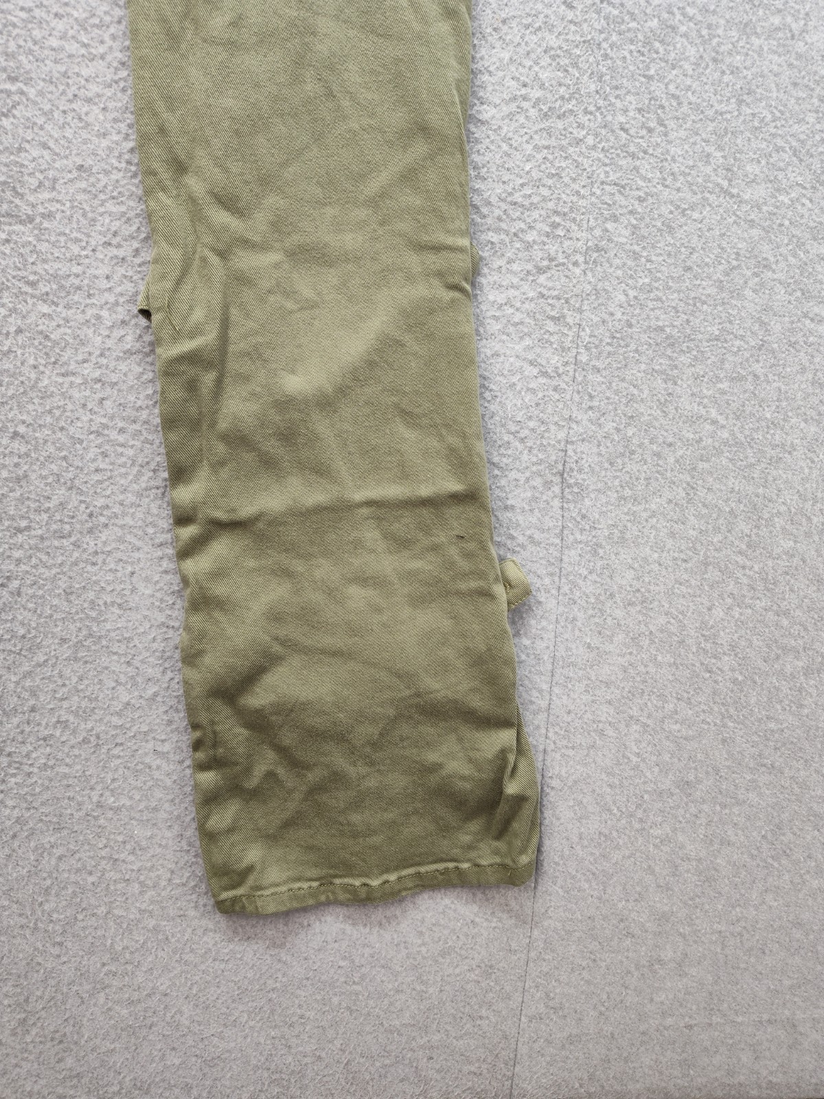 Boohooman Men Cargo Pant 34 Olive Green Utility Workwear Strappy Buckle Pockets