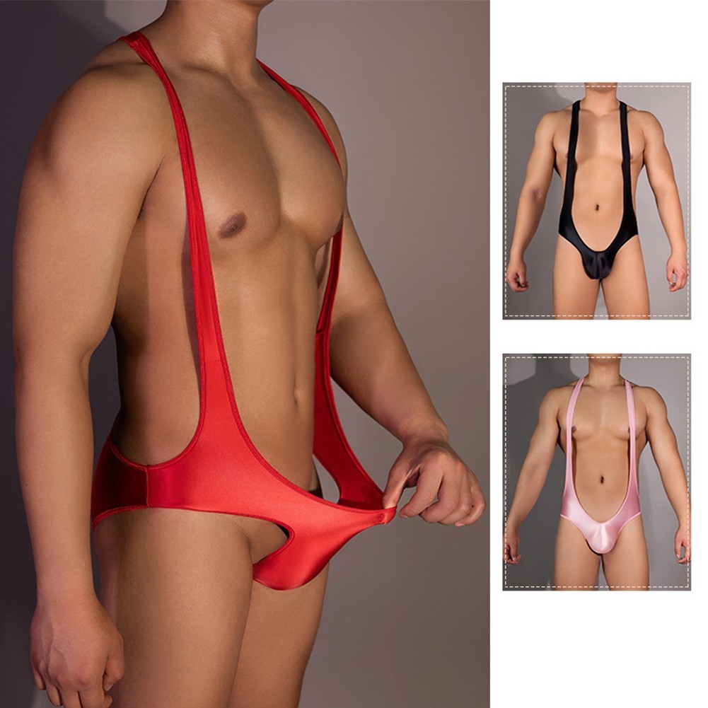 Bodysuit Men Underwear Men Jumpsuit for LINGERIE Medium Strecth Mens Shiny Neu