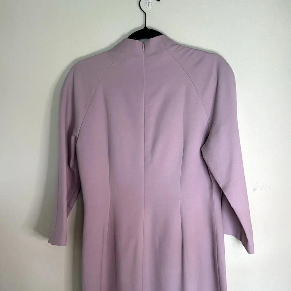 NWT Ralph Lauren Purple Label Made in Italy Lilac Midi Dress Wool/Silk Size 12