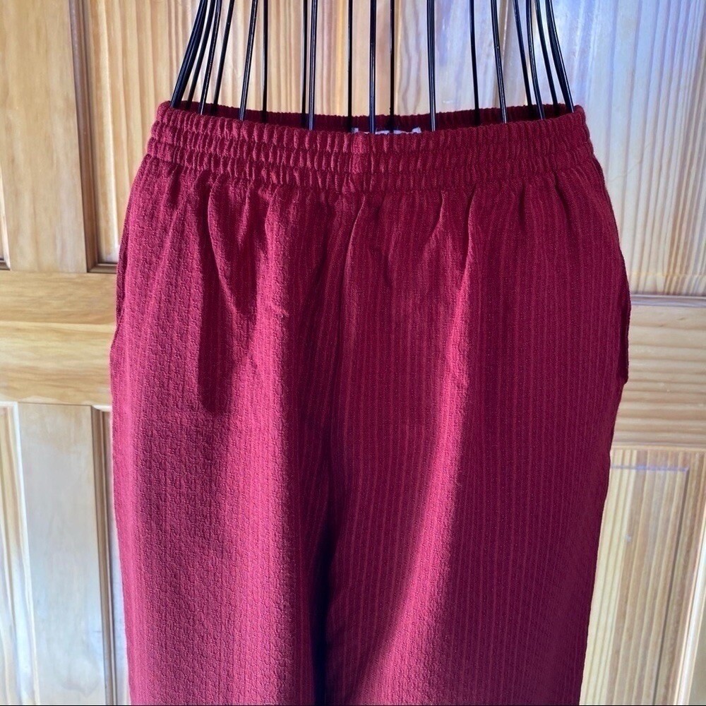 Napa Valley Vintage Top & Cropped Pants Embroidered Embellished Red & Black Med