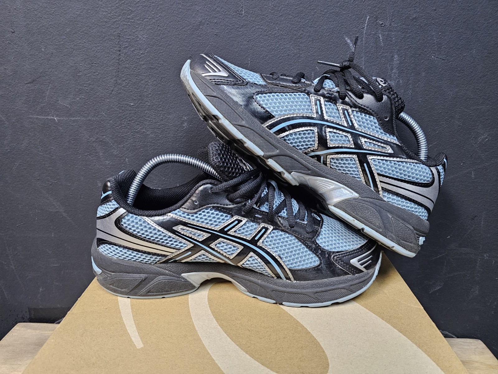 Size 8 – ASICS Gel 1130 Black Ice Blue Excellent Condition With Original Box 🔥