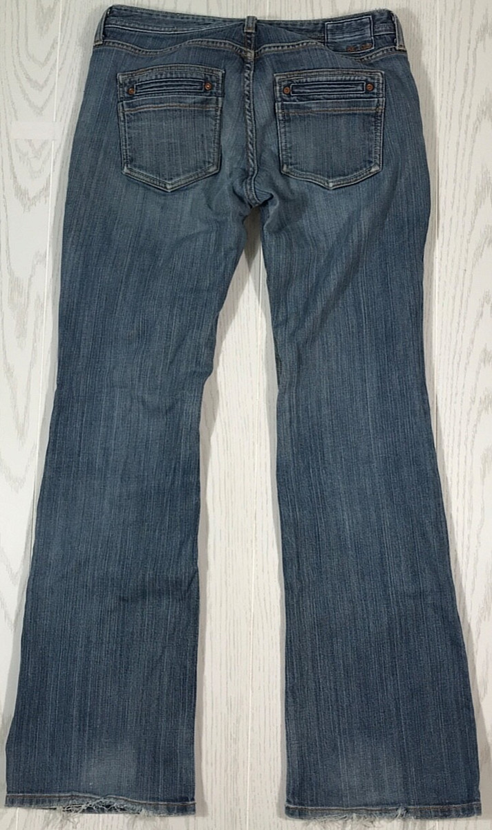Big Star Jeans Womens 31R Blue Whiskered Mia Bootcut Low Rise Cotton Blend USA