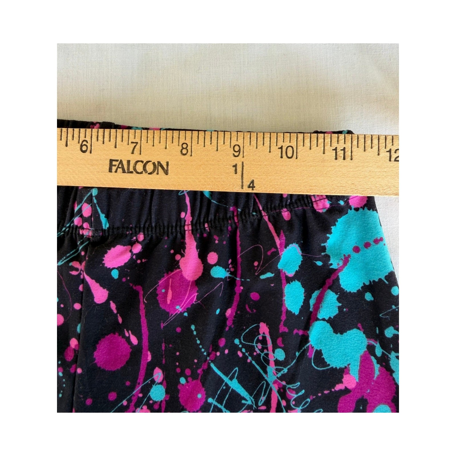 Y2K Retro Sissycos NWT Black Artistic Splash 80s 90s Funky Graffiti Leggings S