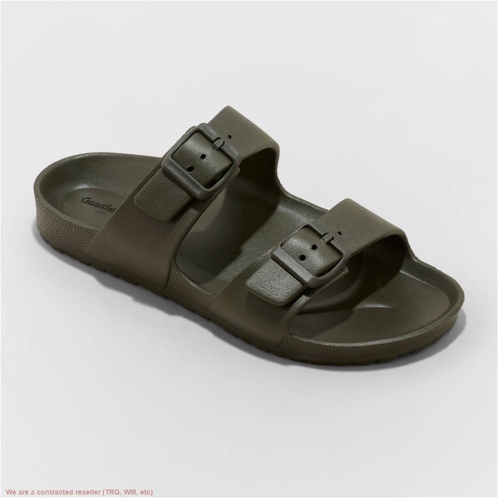 Men’s Carson Two Band Slide Sandals Goodfellow&Co Olive Green 13