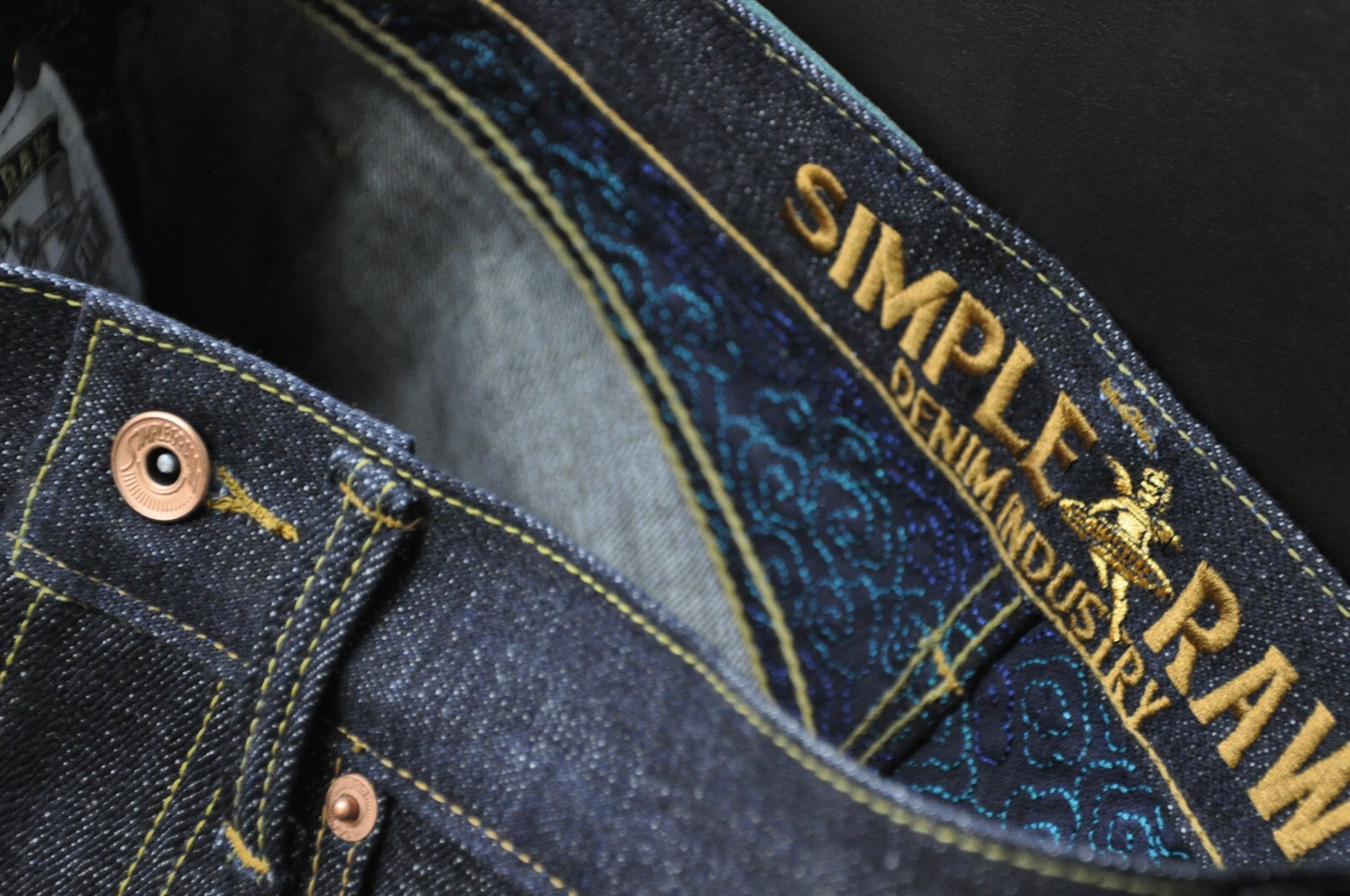 Simple&Raw Sk824 GreenRover 18oz. Selvedge Denim Men’s Jeans Slim Straight Fit
