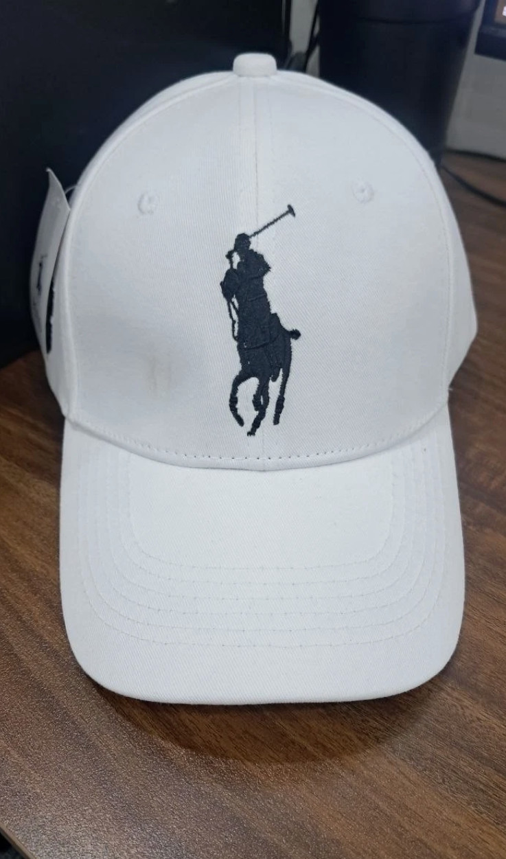 White Cap Polo Ralph Lauren Hat Adjustable Curved Brim NWT