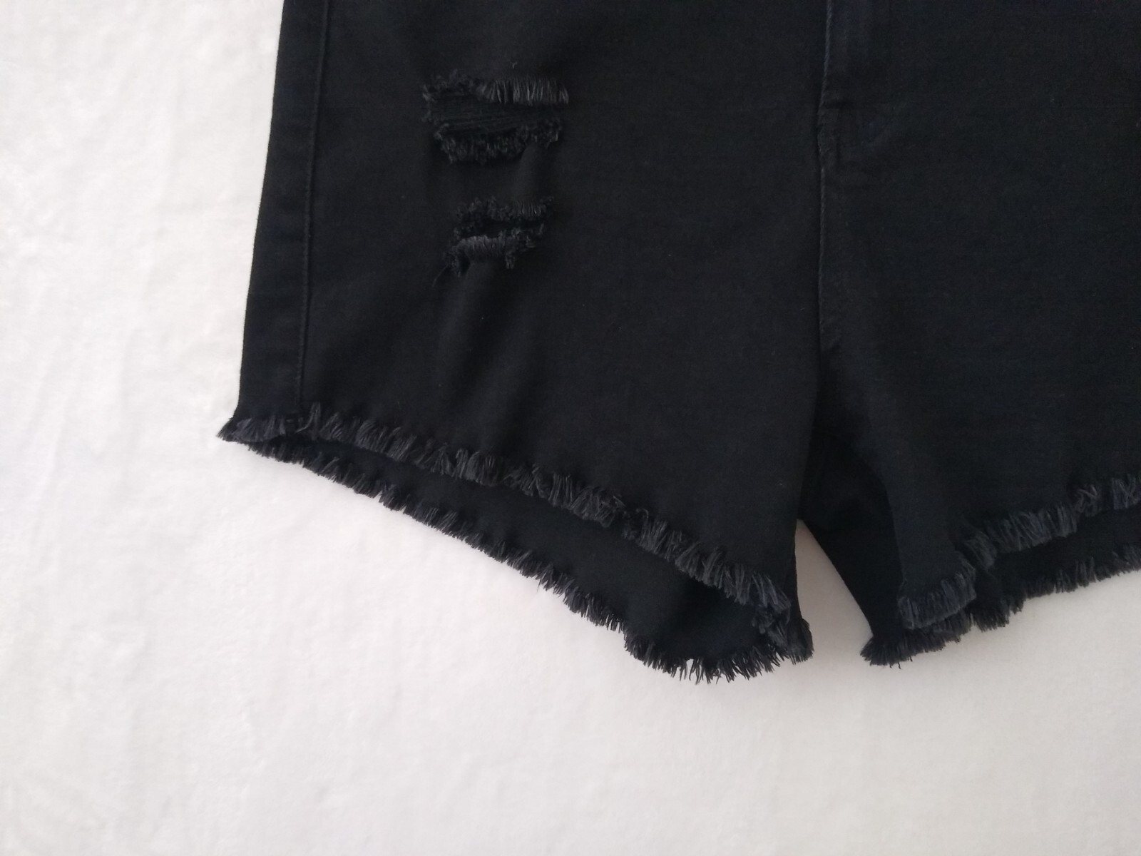 Distressed Womens Black Denim Short High Rise 17 33 Blue Savvy Pockets Stretchy