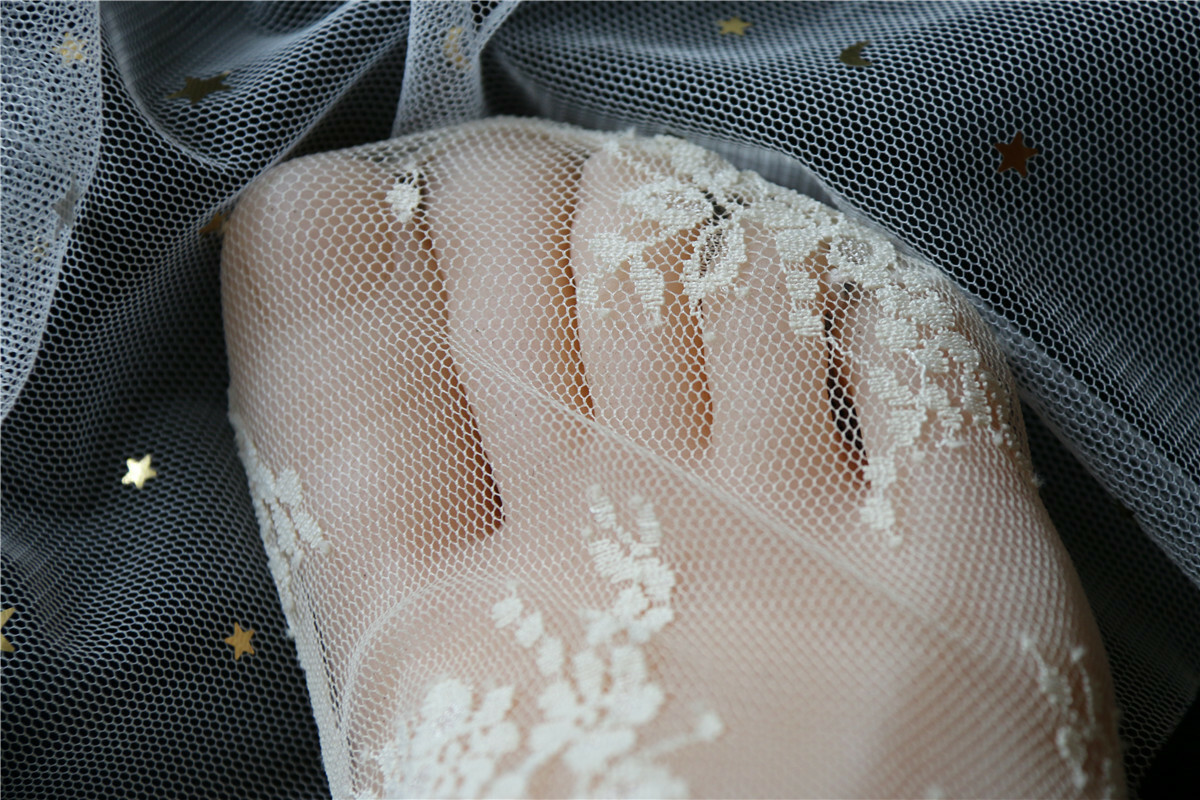 Womens Girls Sheer Mesh Glitter Decor Tulle Socks See Through Lace Loose Sock US