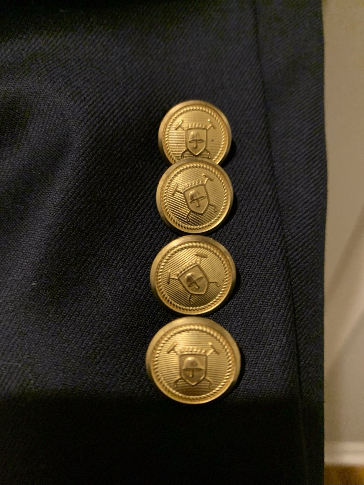 Lauren Ralph Lauren Wool Blazer Jacket Navy Blue Gold Toned Buttons Men’s 46R