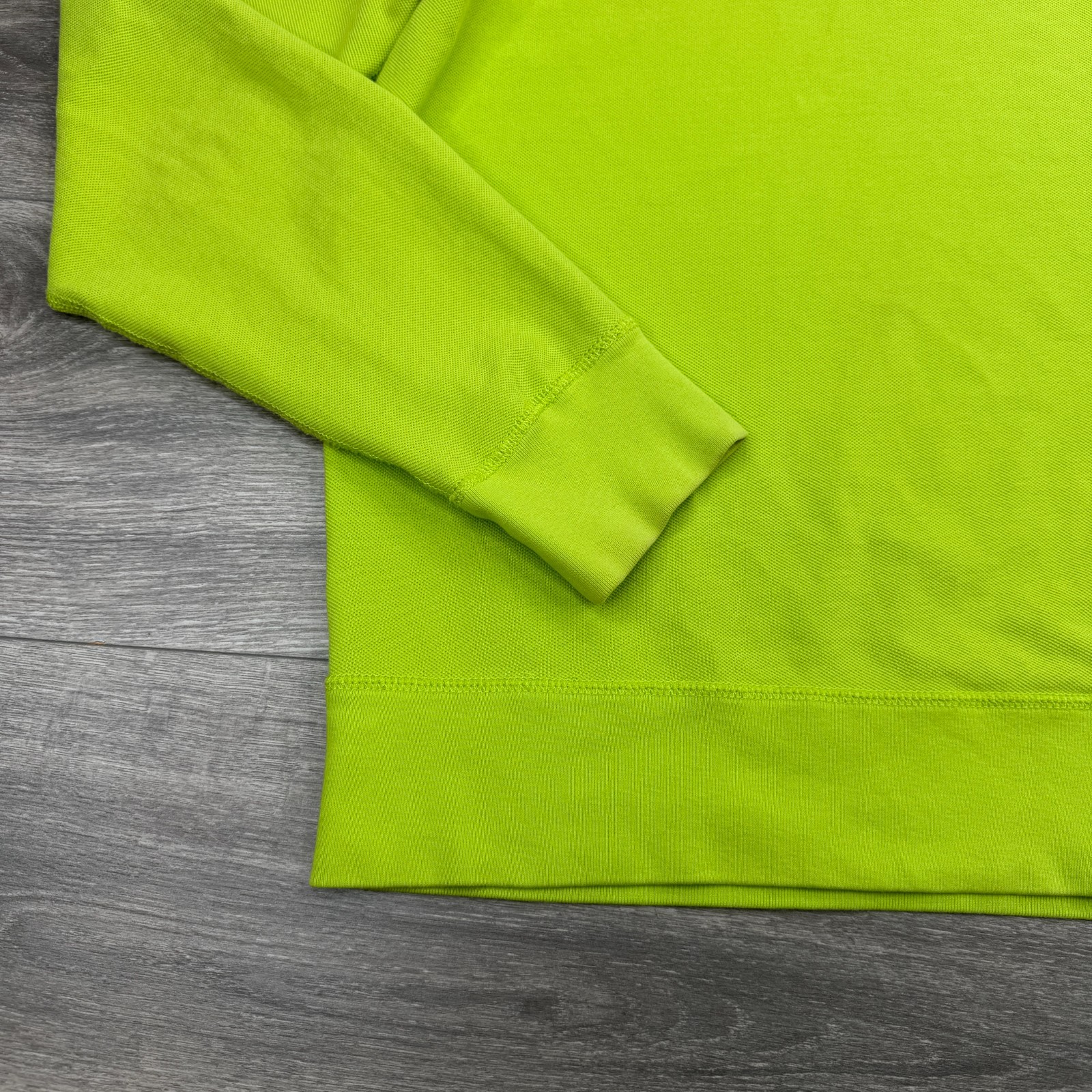 Polo Ralph Lauren Sweatshirt Mens Medium Neon Green Mesh Crewneck Orange Pony