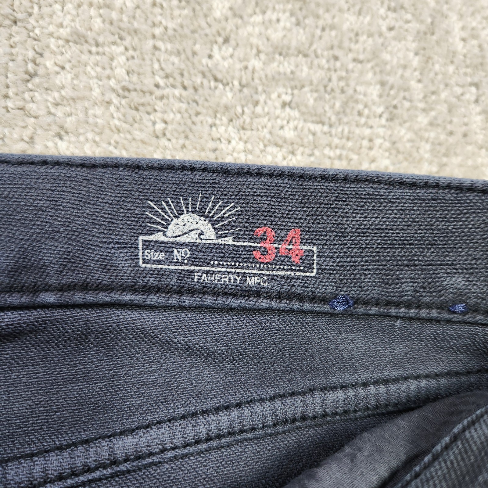 Faherty Pants Men 34×28 5 Pocket Stretch Terry Chino Slate Gray *READ Huckberry