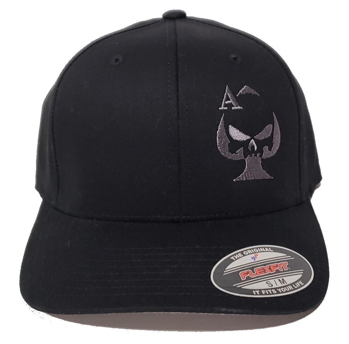 Ace of Spades Sniper Embroidered FLEXFIT Black Cap Hat, 5001