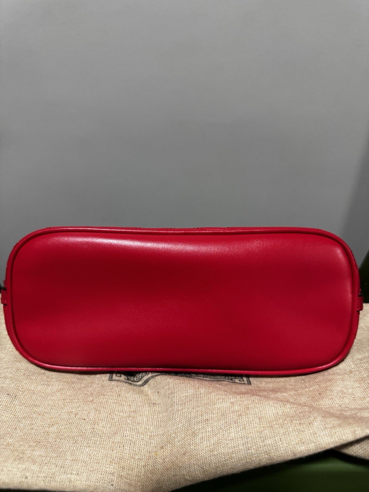 Gucci GG Marmont Matelassé Red Leather Small Shoulder Bag Zip Top Italy