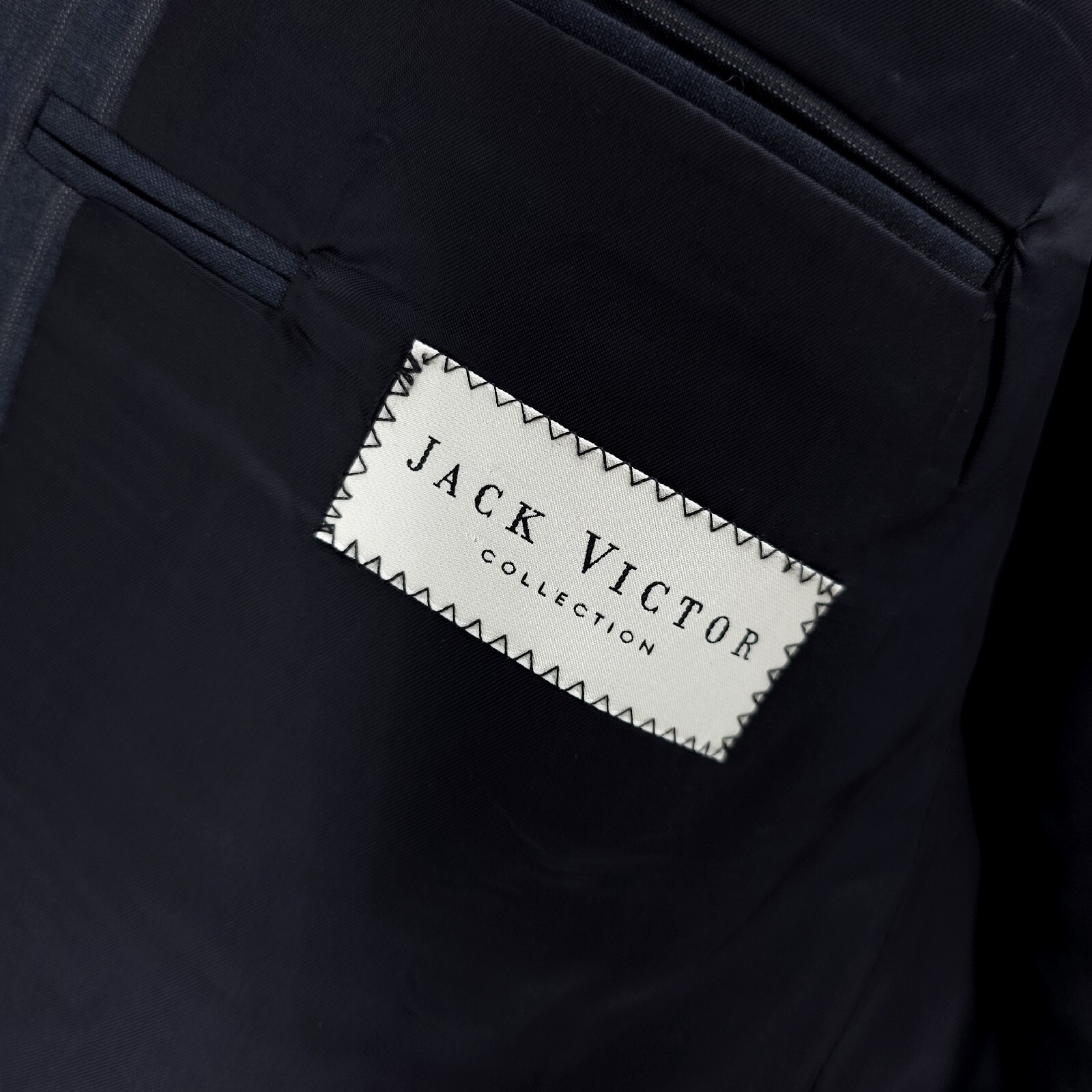 Jack Victor Loreto CT 100% Wool Blazer Suit Jacket Gray Pinstripe Size 46R