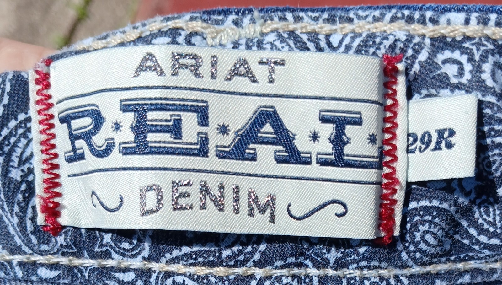 Ariat REAL Denim Bootcut Jeans Size 29R Thick Stitched Pockets Dark Wash