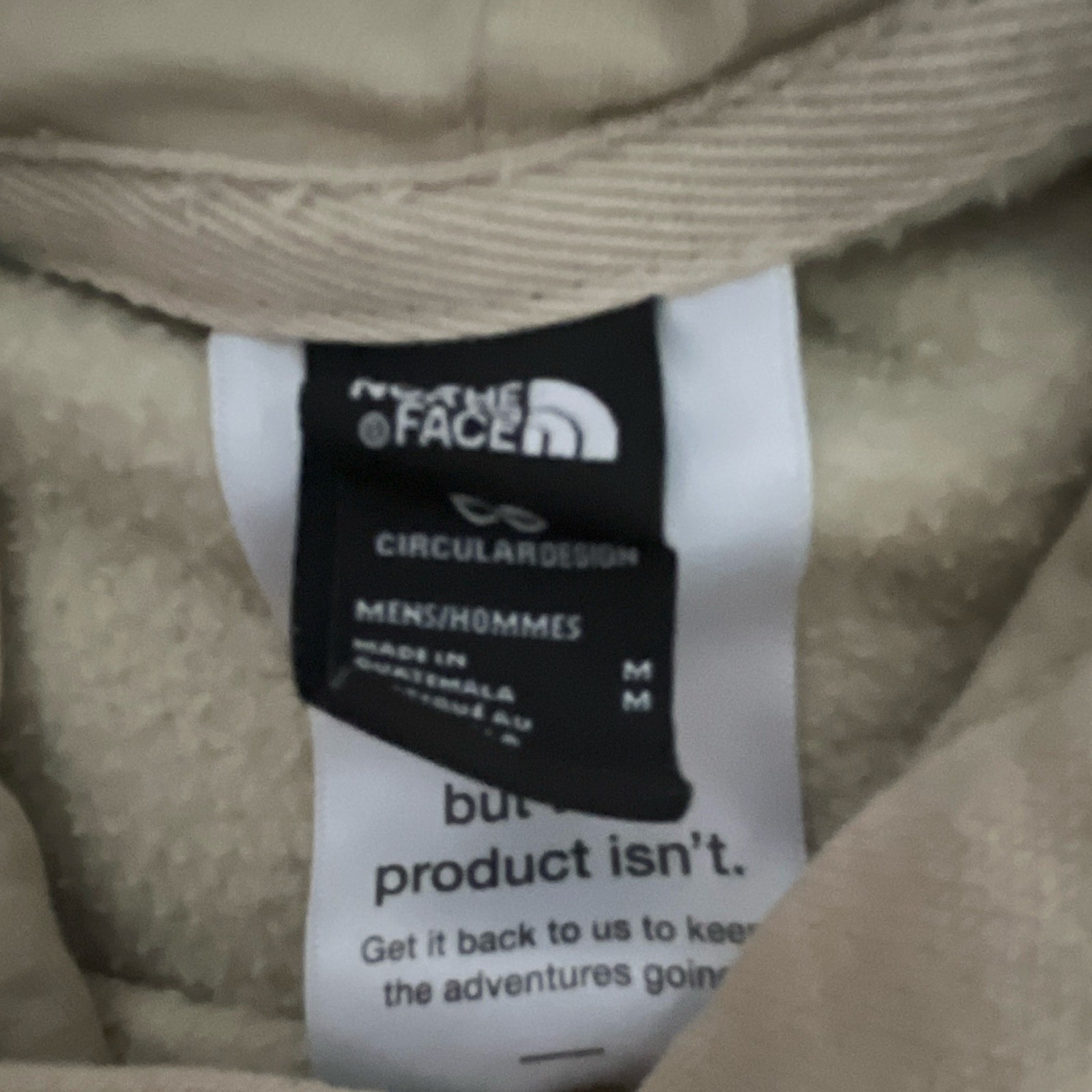 The North Face Graphic Logo Fleece Pullover Hoodie Beige Men’s M Pockets