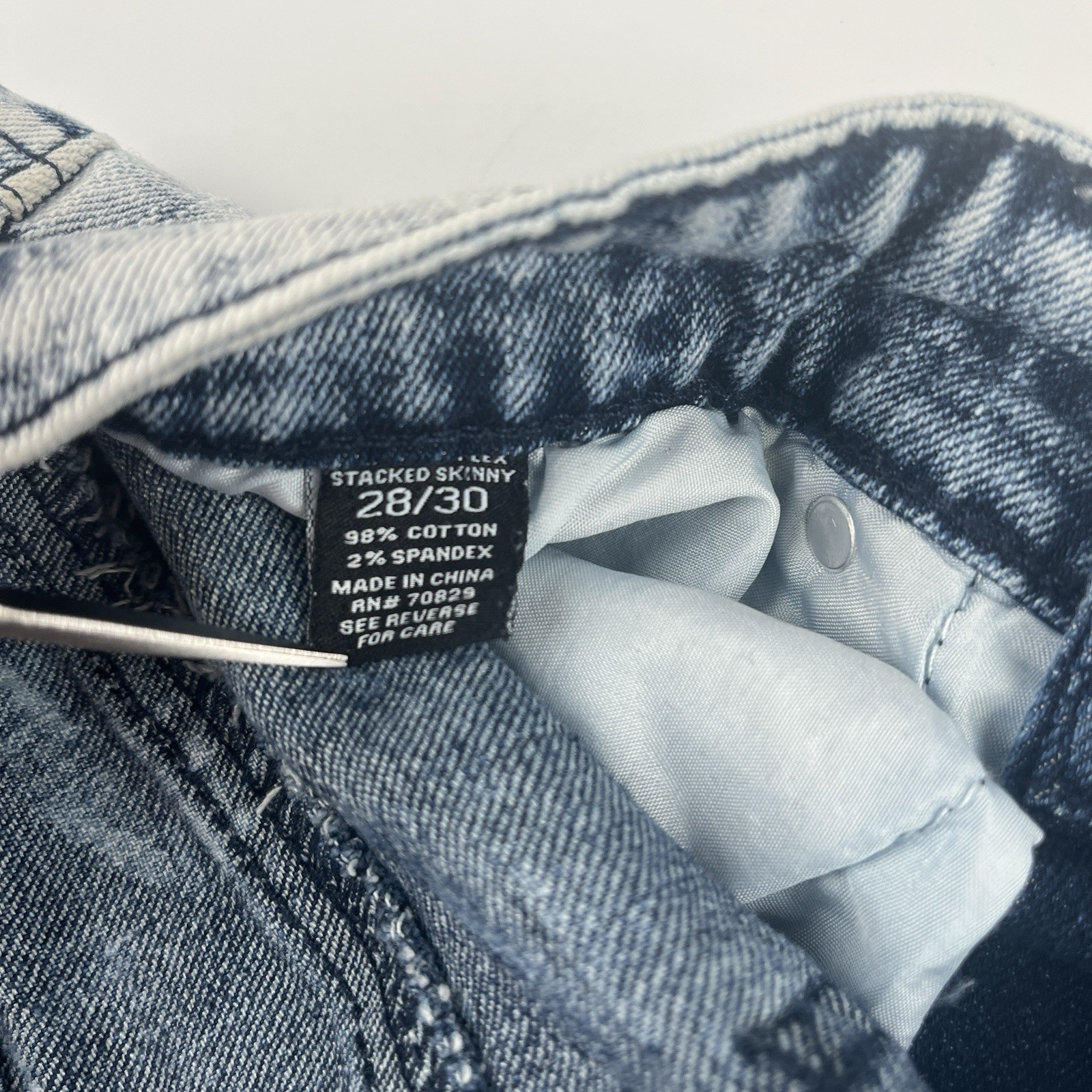 Rue 21 Jeans Men’s 28×30 Skinny Supreme Grunge Hippie Moto Acid Wash Patches