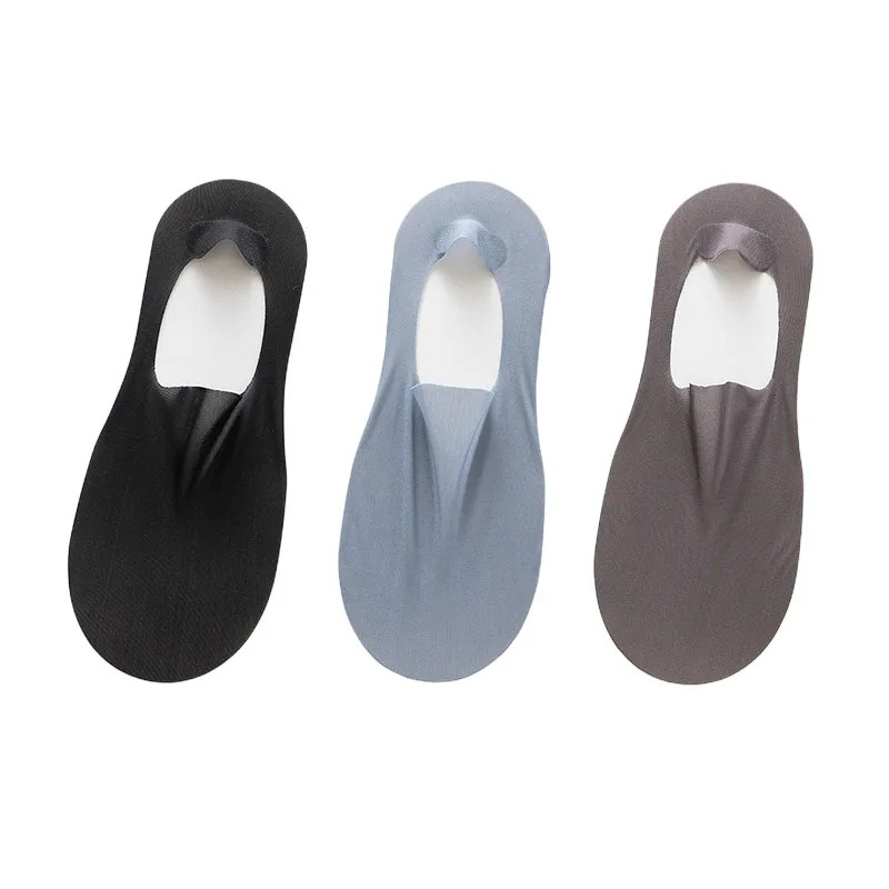 3 Pairs Boat Socks Men Ice Silk Thin Breathable Soft Low Cut Summer Socks