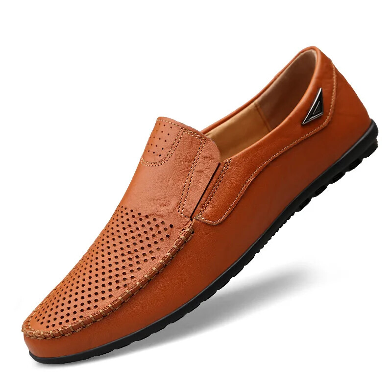 Men’s Loafers Moccasins Shoes Genuine Leather Casual Breathable Driving Shoes