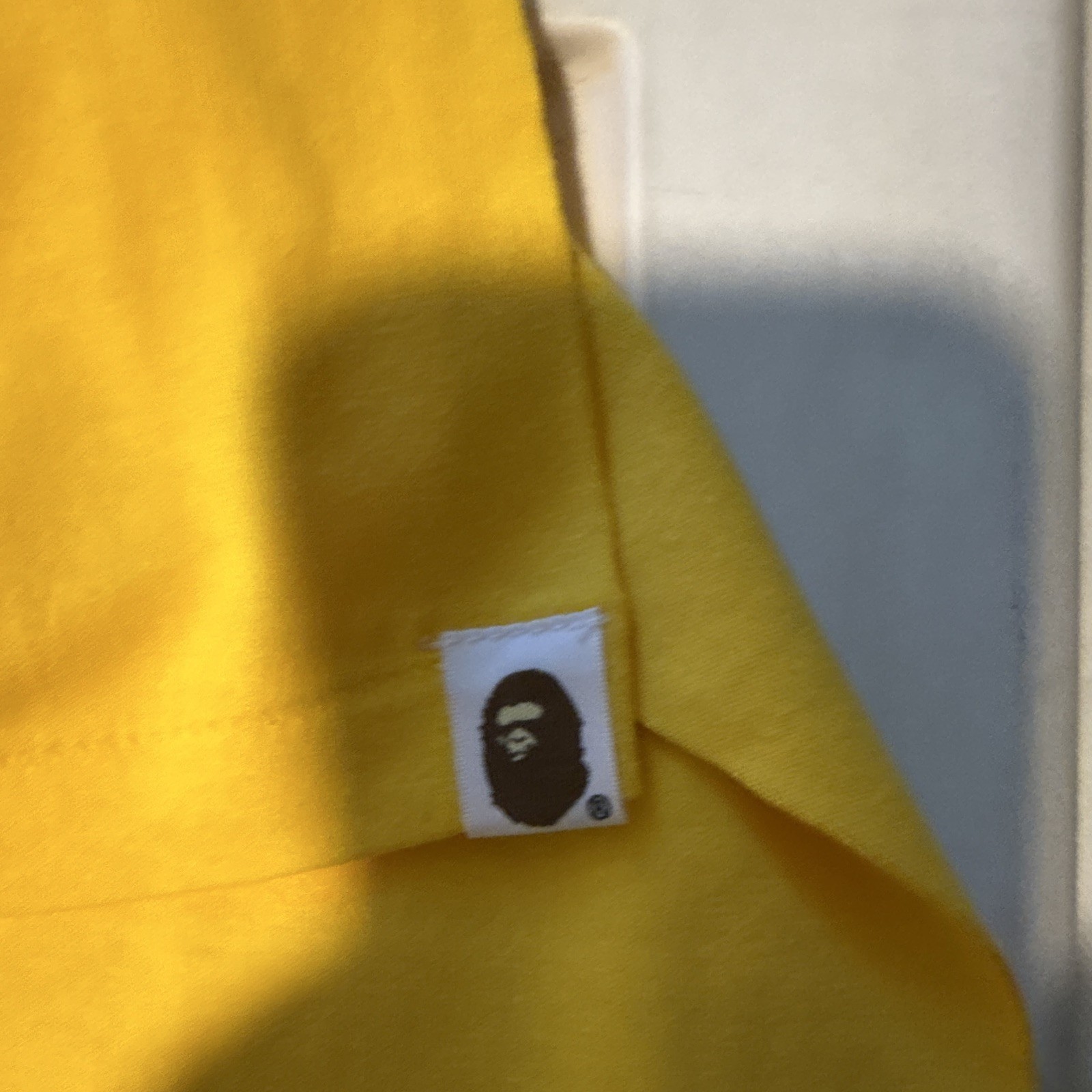 A Bathing Ape BAPE Men’s L Yellow Ape Head Graphic Logo Cotton Jersey Tee
