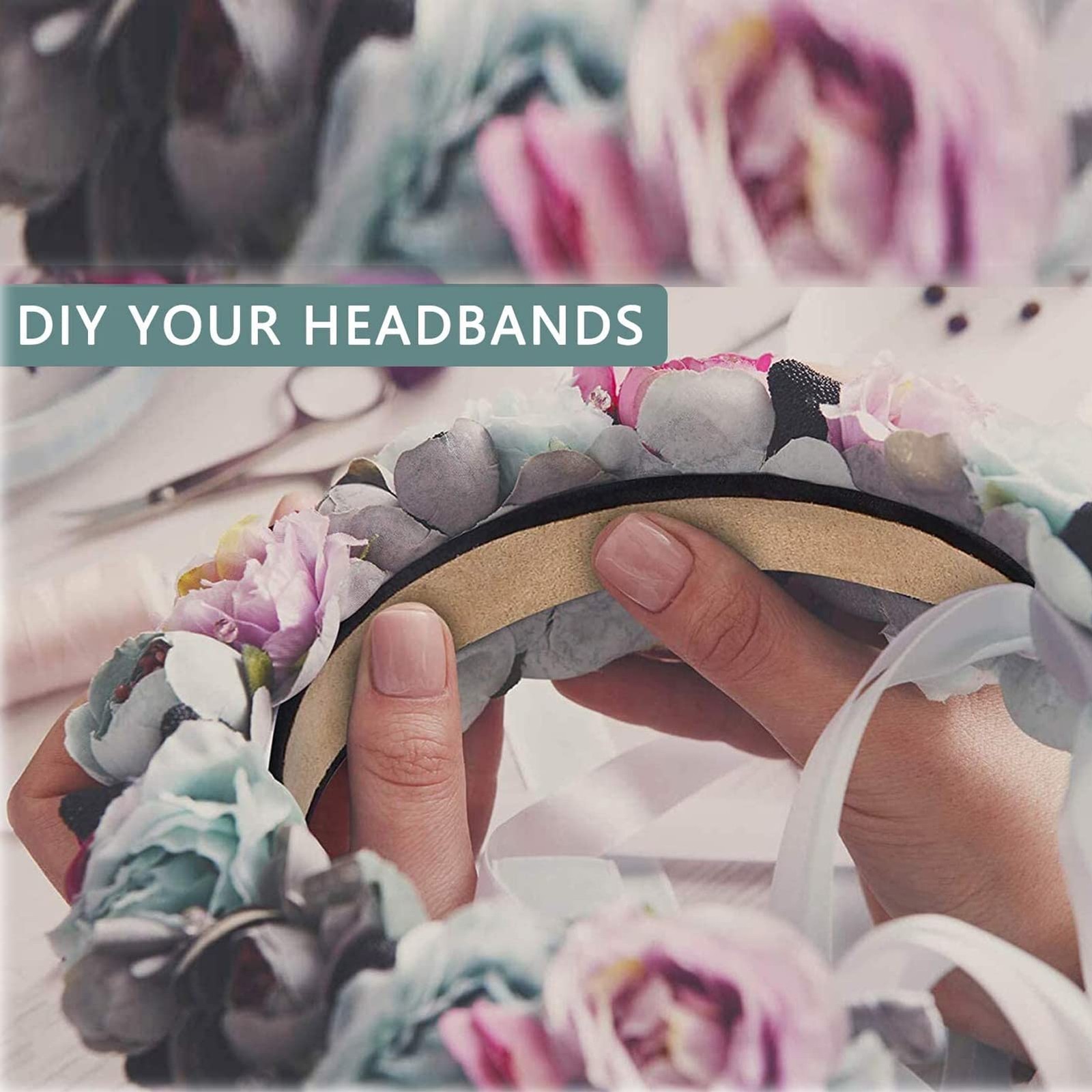 2 PCS Black 1.3 Inch Wide Satin Headband Non Slip Fashion Hair Band Girl