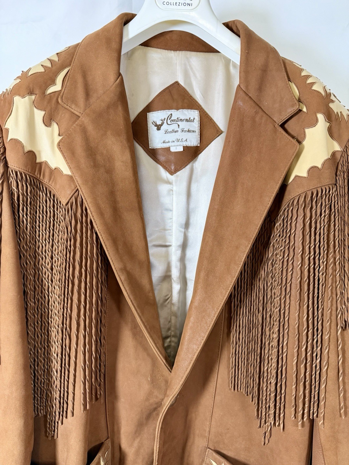 Vintage Continental Leather Fashions Western Fringe Jacket USA Buffalo Nickel