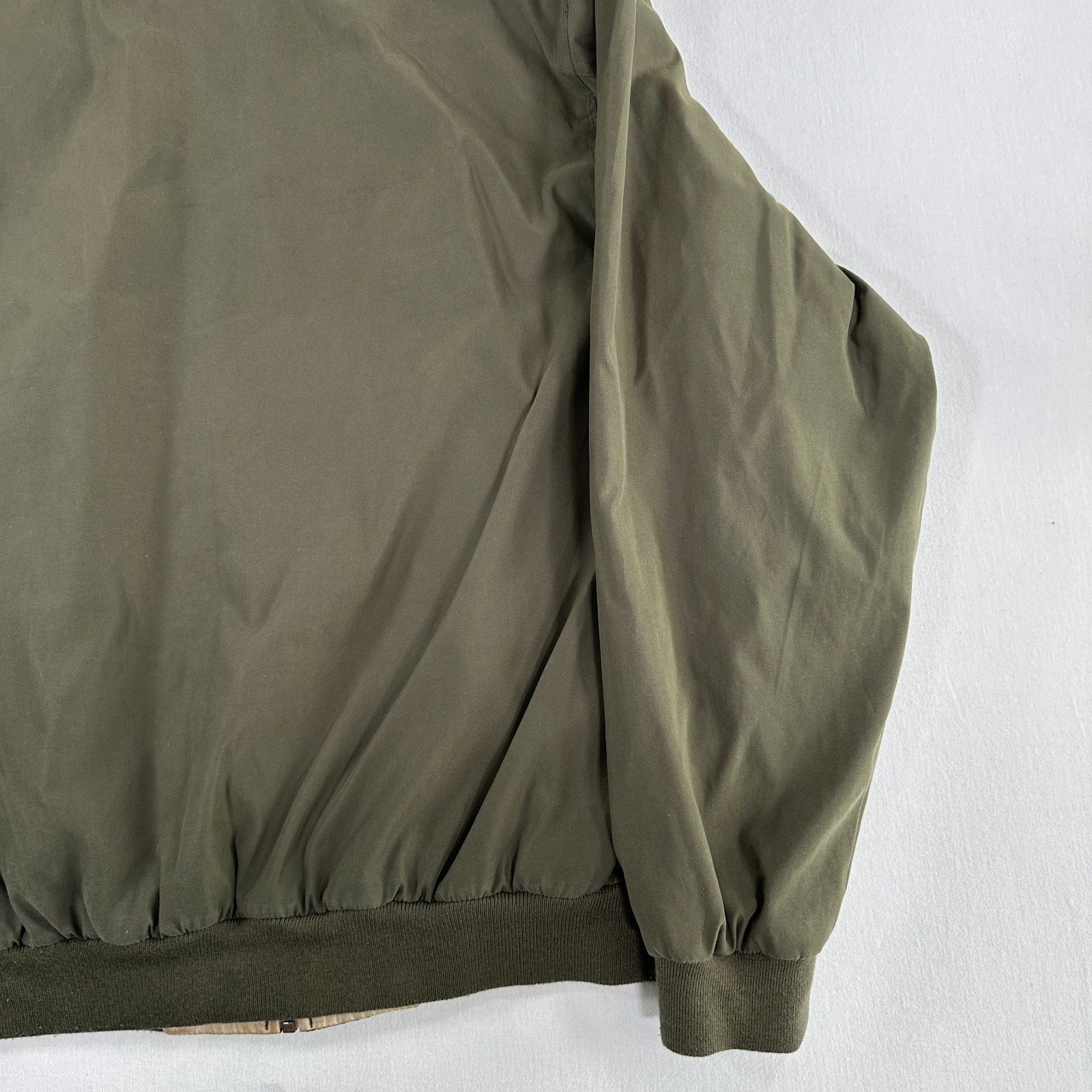 Vintage Hathaway Mens Bomber Jacket Green Microfiber Size M Collared