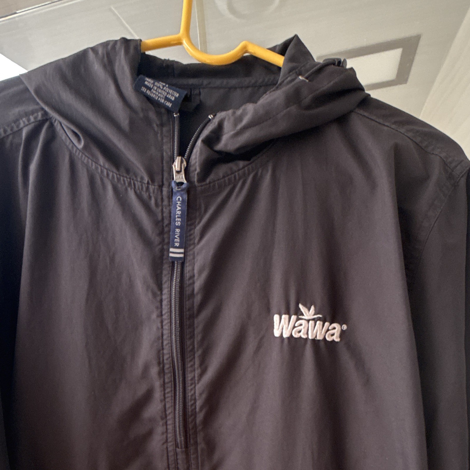 Charles River Apparel Men’s Black Hooded 1/4 Zip Anorak Embroidered Logo L