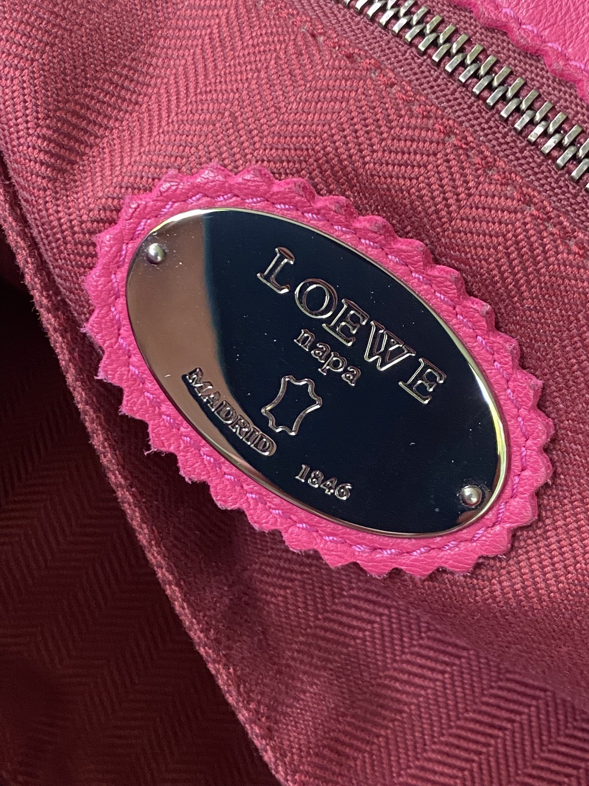 Loewe Flamenco Tassel Crossbody & Shoulder Bag Hot Pink Embossed Floral Lambskin