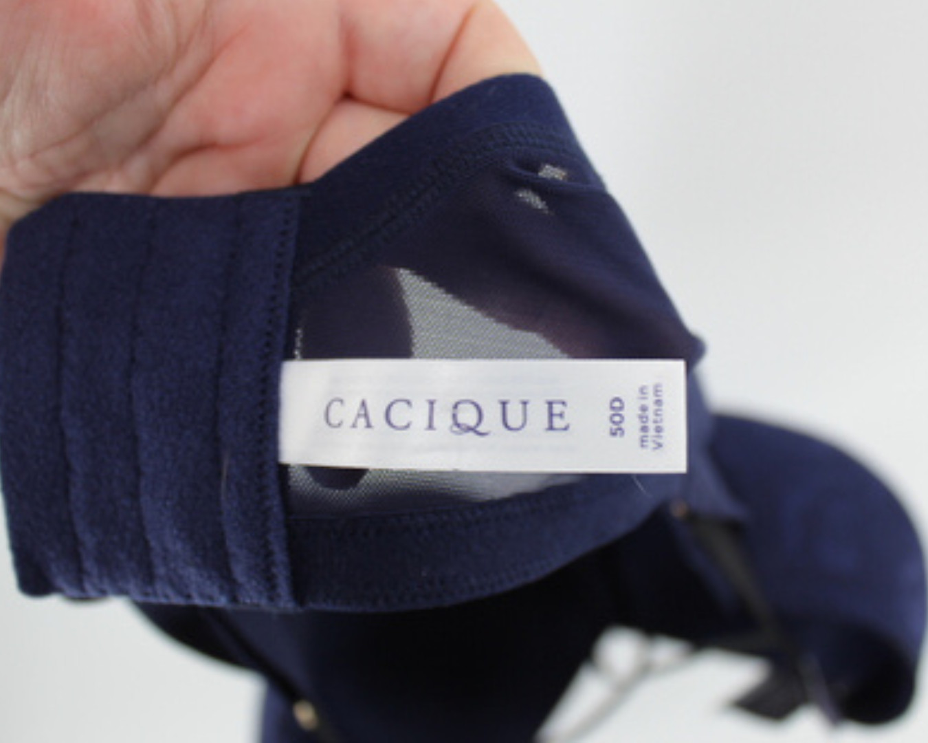 Lane Bryant Cacique Max Boost Plunge Push Up Bra 50D Navy Blue Underwire NWT