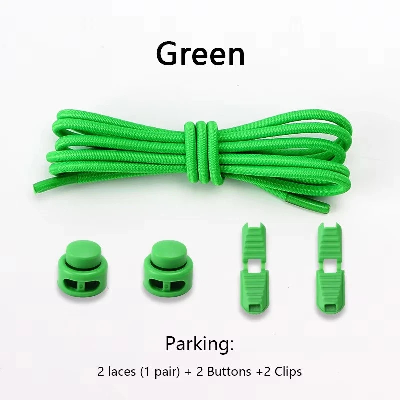 No Tie Elastic Shoelaces Lock Laces Shoe Strings Sports w/ Locking Toggle