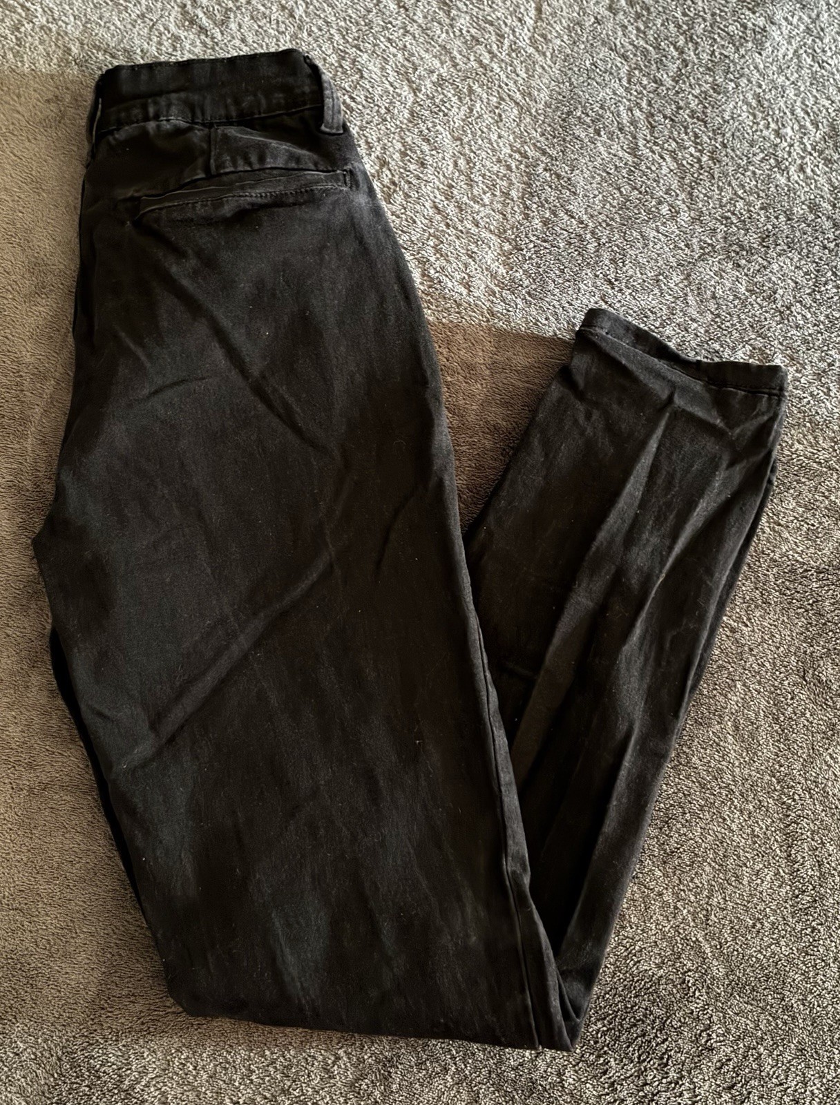 ModCloth Women’s Black Solid Denim Jeans XS Zip/Button Closure Button Accent