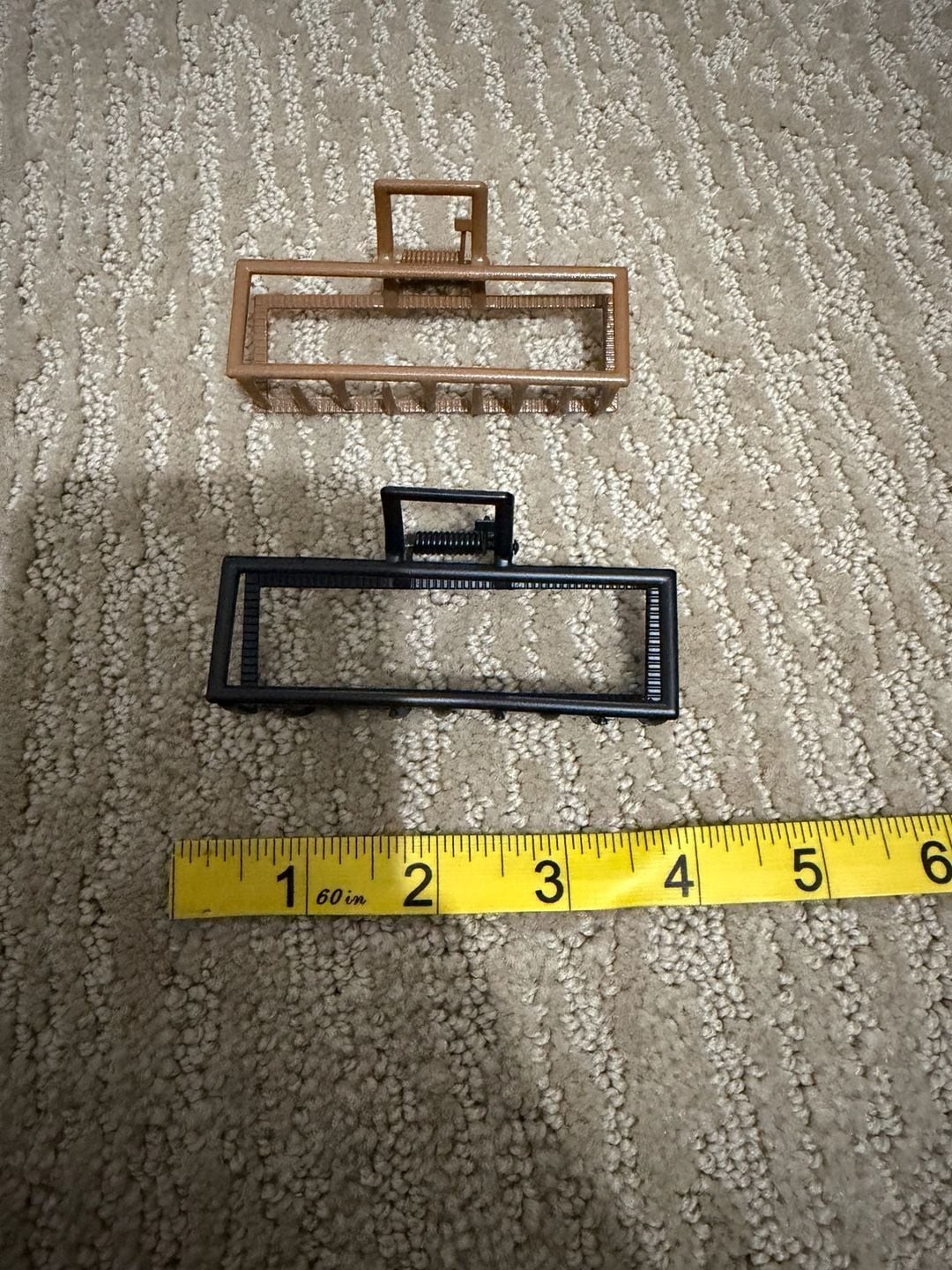 Hair Clips 1PCS Rectangular Metal Hair Claw Clips Black and Bronze