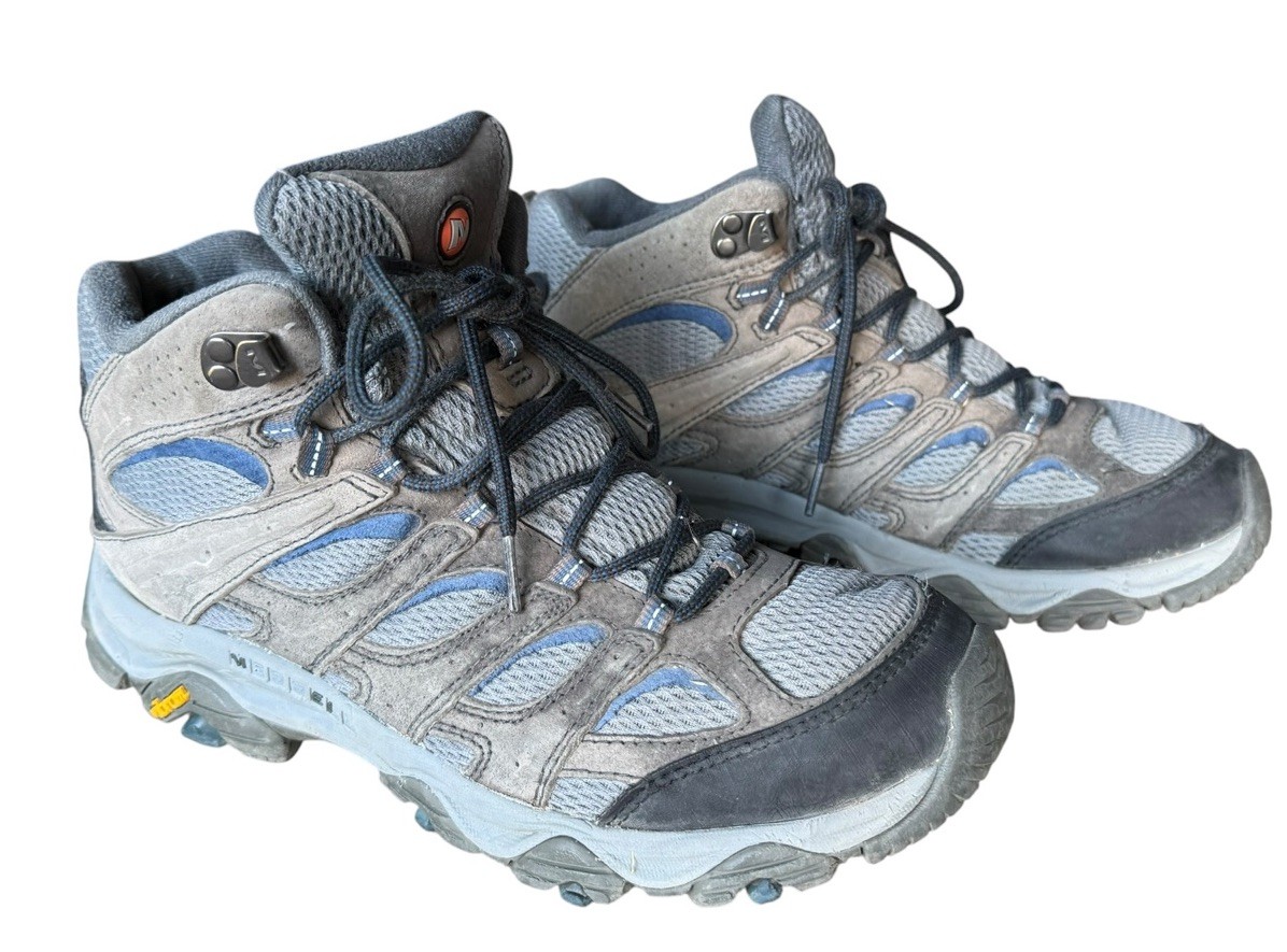Merrell Moab 3 Mid Granite Grey Blue Men’s 10 Hiking Shoes Boots J035865