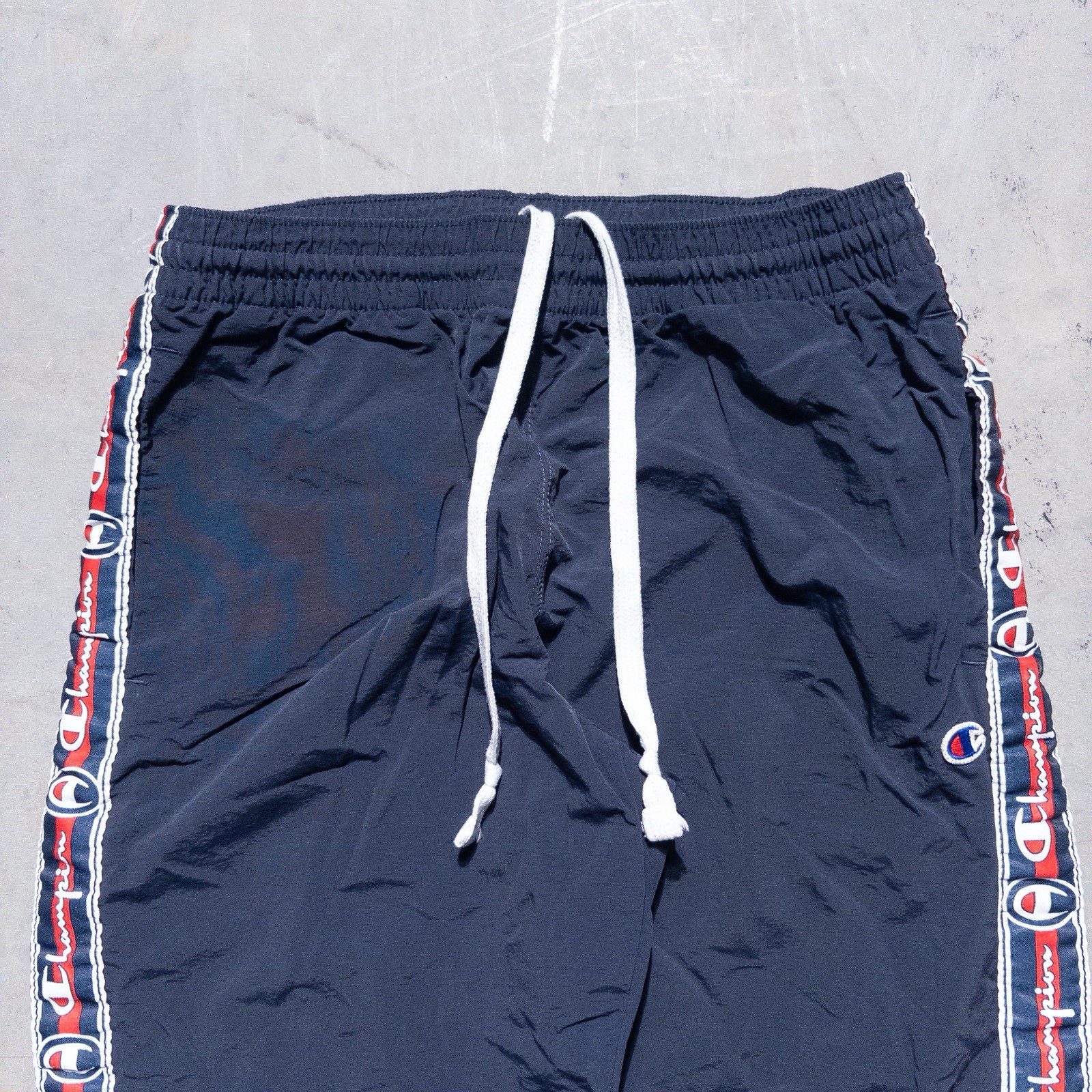 Champion Reverse Weave Nylon Elastic Cuff Track Pants Men’s Small Navy