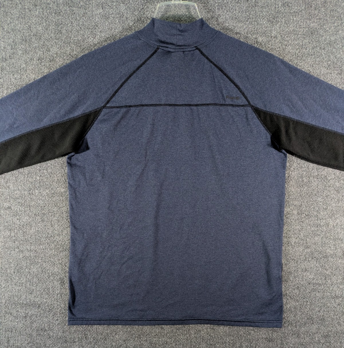 Spyder Active Mock Neck Shirt Mens Large Blue Black Long Sleeve Athletic