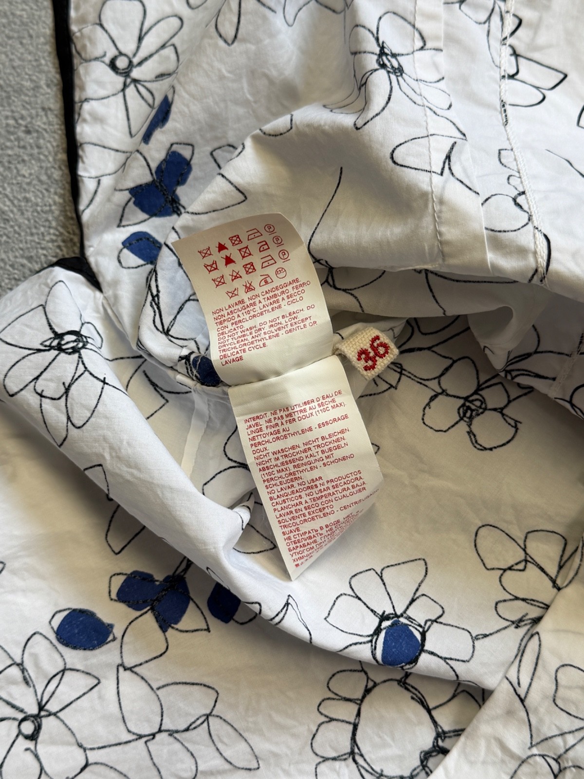 Marni Floral Sleeveless Blouse White Black Blue Made in Italy
