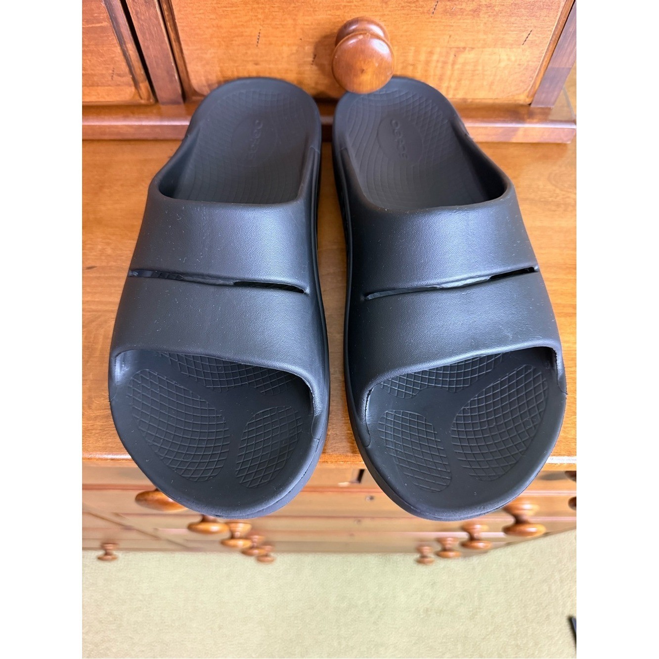 OOFOS OOAHH recovery slide sandals black M10 W12 EU42 orthotic, beach walking