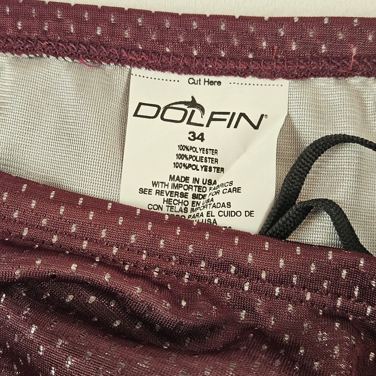 NWT Dolfin Dragster Mesh Swim Shorts Mens Size 34 Gray Pink stripe