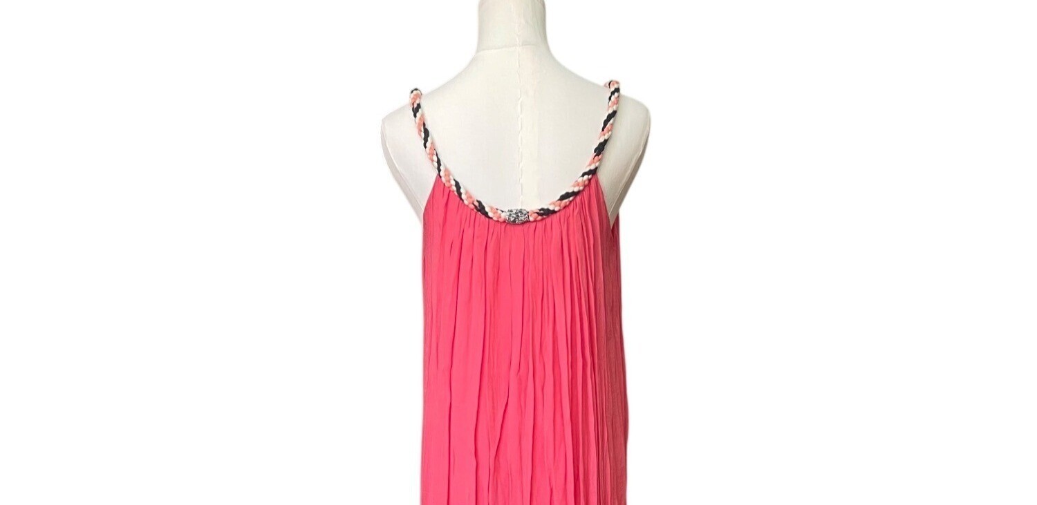 Suncoo Boho Maxi Dress Size M Sundress Beach Resort Vacay Flowy Long Coral Indie