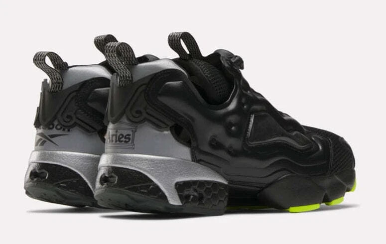 Reebok Aries InstaPump US 12 Men’s Black Silver Yellow Retro Fury 100208650 New
